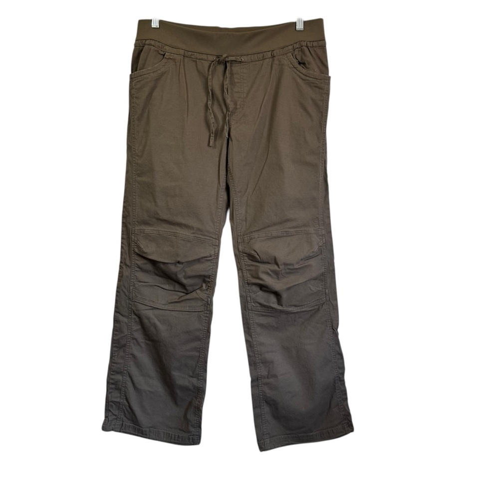 Prana Avril Climbing Pants Articulated Knees Taupe Organic Cotton Womens Size XL